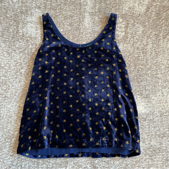 J.Crew Always Midnight Blue Velvet Star Print NWT - Picture 1 of 12